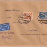 Danzig - 50+15 Pfg. Flugpostausgabe Luftpostbrief Danzig 5 - Heidelberg 1937