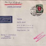 Danzig - 30 Pfg. Wappen/Randstück Luftpostbrief Danzig 5 1932 Hinweisstempel !