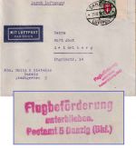 Danzig - 30 Pfg. Wappen/Randstück Luftpostbrief Danzig 5 1932 Hinweisstempel !