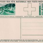 Schweiz - Bundesfeier 1931 Bildganzsache (Lawinenschaden Platta) ungebraucht