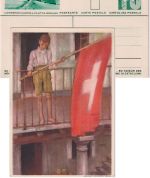 Schweiz - Bundesfeier 1931 Bildganzsache (Lawinenschaden Platta) ungebraucht