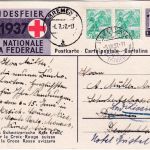 Schweiz - Bundesfeier 1937 10 Rp. Ganzsache+Zusatz Bäretswil - Bremen 1937