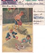 Schweiz - Bundesfeier 1937 10 Rp. Ganzsache+Zusatz Bäretswil - Bremen 1937