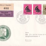 Schweiz - 2x20+30 Rp. Juventute/Insekten Dringend-Einschreibebrief/FDC Bern