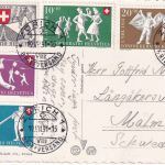 Schweiz - Pro Patria 1951 Satz Karte n. SCHWEDEN Zürich - Malmö 1951