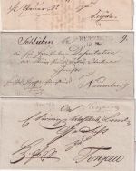 Preussen - Herzberg ca. 1820-1840 3 markenlose Briefe (1x m. Inhalt)