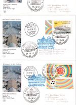 Italien Fussball-WM 1990 Marken ex Block 6 Lufthansa Erstflug-Belege Rom Berlin