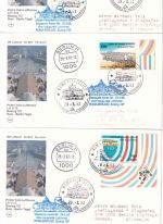 Italien Fussball-WM 1990 Marken ex Block 6 Lufthansa Erstflug-Belege Rom Berlin