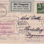 Schweiz - Oersau 1926 Luftpostkarte ü. Basel - Mannheim n. Heidelberg