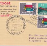 Schweiz - DDR-LH Erstflug Berlin Barth Zuleitungspost Bodensee Schiffspost 1957