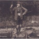 Preussen - Kronprinz Wilhelm Jagd toter Hirsch ungelaufene sw-Foto-AK ca. 1910