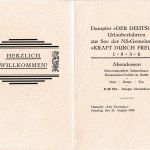 DR - Norddeutscher Lloyd Bremen "Der Deutsche" Urlauberfahrten Speisekarte 1936