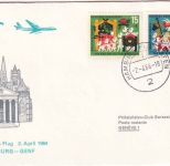 BRD/Schweiz - SAS Erstflug Hamburg - Genf 2.4.64 Schmuckkuvert