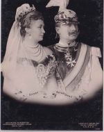 Preussen - Kaiserpaar Brustbild Paradeuniform Gardekorps sw-Foto-AK 1905
