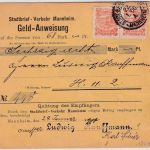 Mannheim - Stadtbriefverkehr 2x2+2x3 Pfg. Geldanweisung 23.1.00