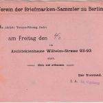 Berlin - Paketfahrt-Ges. 2 Pfg Sonderganzsache Verein d. Briefmarkensammler 1893