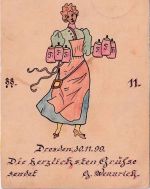 Dresden - Hansa 3 Pfg. Bienenkorb Ganzsache (col. Jux-Zeichnung !) 29.11.1899