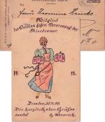 Dresden - Hansa 3 Pfg. Bienenkorb Ganzsache (col. Jux-Zeichnung !) 29.11.1899