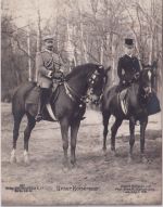 Preussen - Kaiser Wilhelm u. Auguste Victoria zu Pferd sw-Foto-AK 5. April 1906