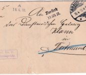 DR - Graudenz 1910 Frei laut Avers No.21 Dienstbrief n. Dortmund - retour !