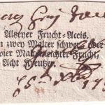Bayern (Kurpfalz) - Alzey 1759 Frucht-Accis (Steuer) 8 Kreuzer Teilvordruck