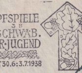 DR - Stuttgart 1938 Kampfspiele d. schwäb. Hitlerjugend Masch.werbestempel Brief