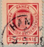 Stettin - Hansa 2 1/2 Pfg. Wappen AK Stettin Hafen 5.5.98