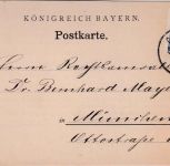 München - 1 1/2 Pfg. Münchner Kindl Bestätigungskarte (!) Pasing 21. Mai 1897
