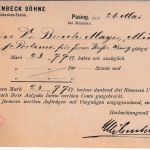 München - 1 1/2 Pfg. Münchner Kindl Bestätigungskarte (!) Pasing 21. Mai 1897