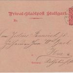 Stuttgart - Privatstadtpost 2 Pfg. Ganzsache/Karte 2. Feb 88