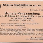 Berlin - Paketfahrt 1 Pfg Bär Karte/Verband d. Kriegsfreiwilligen 1870/71 9.2.00