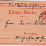 Breslau - Hansa Stadtbriefbeförderung 2 1/2 Pfg. Ganzsache/Karte 13.10.94