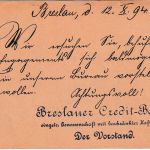 Breslau - Hansa Stadtbriefbeförderung 2 1/2 Pfg. Ganzsache/Karte 13.10.94