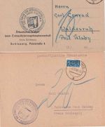 Bizone - Schleswig/Ulsby Entnazifizierungsdoku 1948 u. Nachnahmebrief 1950