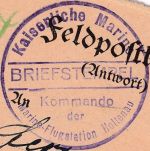 DR - Kommando Marine-Flugstation Holtenau Feldpostkarte n. Berlin 23.1.15