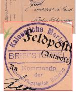 DR - Kommando Marine-Flugstation Holtenau Feldpostkarte n. Berlin 23.1.15