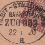 Bayern - 15 Pfg Hupp/Freistaat Ganzsache/A-Teil Bahnpost Tilsit Stallupönen 1920