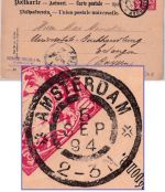 Bayern - 10 Pfg. Wappen Ganzsache/Anwortteil Amsterdam -Erlangen 5. SEP 1894