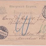 Bayern - 2 Pfg. Rauten Ganzsache München 2BP - Dresden 1901 Nachporto