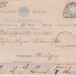 Bayern - 20 Pfg. Wappen Ganzsache Postanweisung HKS Rettenbach 17/3 (1877)