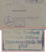 B&M - Prag 22.2.41 Frei d. Ablösung Dienstbrief 1.Kp. Pi.Ers.Btl. 206 n. Leipzig