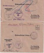 DDP B&M - Prag 16.5./29.6.39 Frei d. Ablösung (Polizei) 2 Dienstbriefe n Leipzig