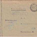 DDP B&M - Prag 15.5.40 Frei d. Ablösung (San.Ers.Abt. 5) Dienstbrief n. Leipzig