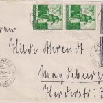 Gen. Gouv. - 2x2+2x10 Gr. Freimarken Brief Rozprza ü. Petrikau Magdeburg 13.7.42