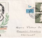 BRD - 2x10 Pfg. Heinrich Heine + Notopfer/Oberrand Schmuck-FDC/Ortsbrief