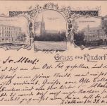 Berlin - Rixdorf ev. Vereinshaus, Kreiskrankenhaus etc. sw-Mehrbild-AK 1899