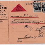 DR - 2x30 Pfg. Germania Perfin "Mohr&Co." Nachnahmedrucksache Altona 16.10.20