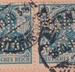 DR - 2x30 Pfg. Germania Perfin "Mohr&Co." Nachnahmedrucksache Altona 16.10.20