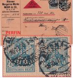 DR - 2x30 Pfg. Germania Perfin "Mohr&Co." Nachnahmedrucksache Altona 16.10.20