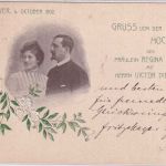 NRW - Hannover Hochzeits-Präge-AK Meyer/Diedrich gelaufen 1902